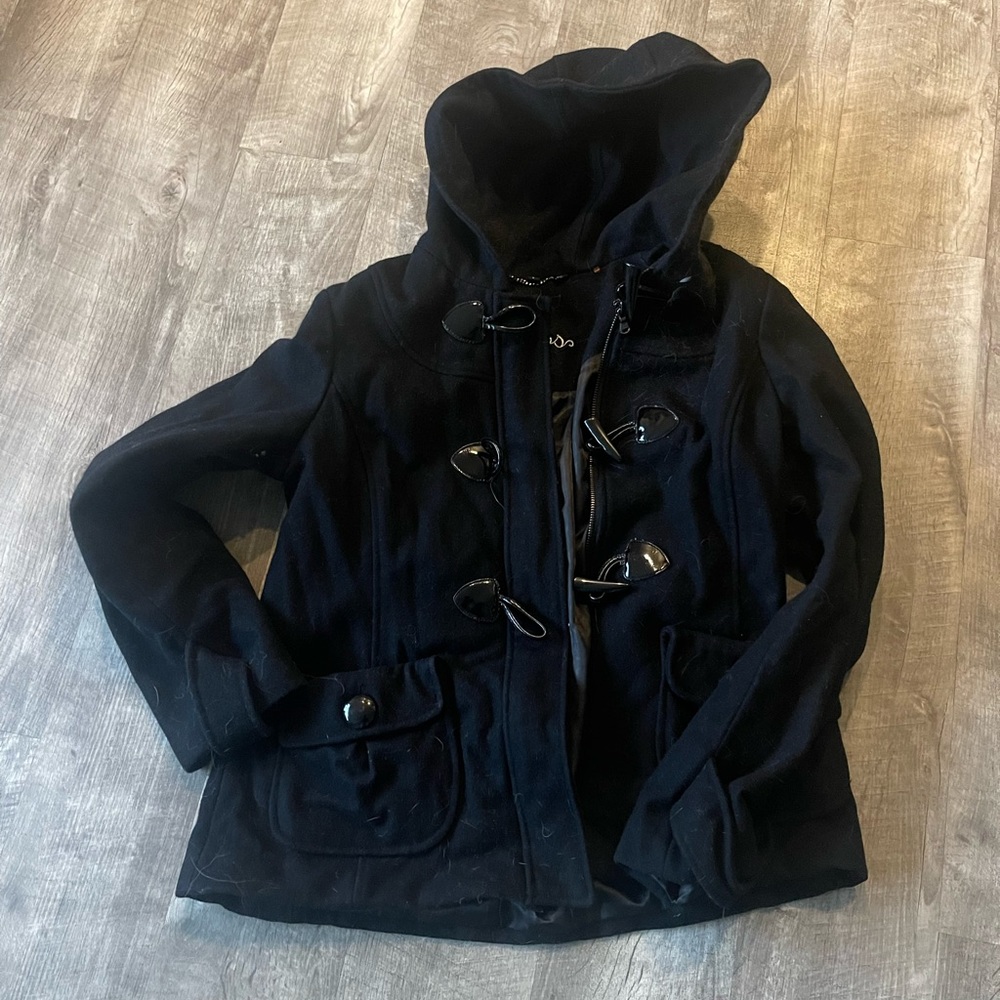 Guess pea coat size large black